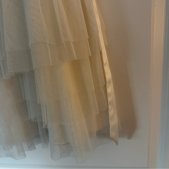 American Princess Girls Ivory Gold Dress Size 8 – Formal Holiday Flower Girl - Picture 3 of 11